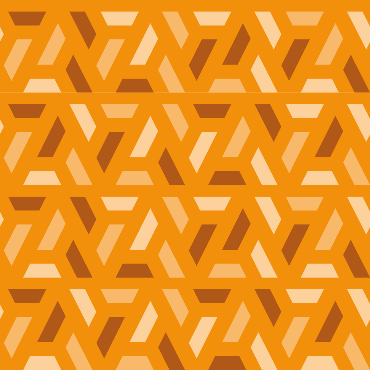 Orange vinyl rug in geometric orange patterns - TenStickers