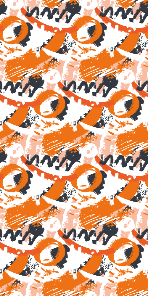 Orange vinyl rug in abstract orange watercolor strokes - TenStickers