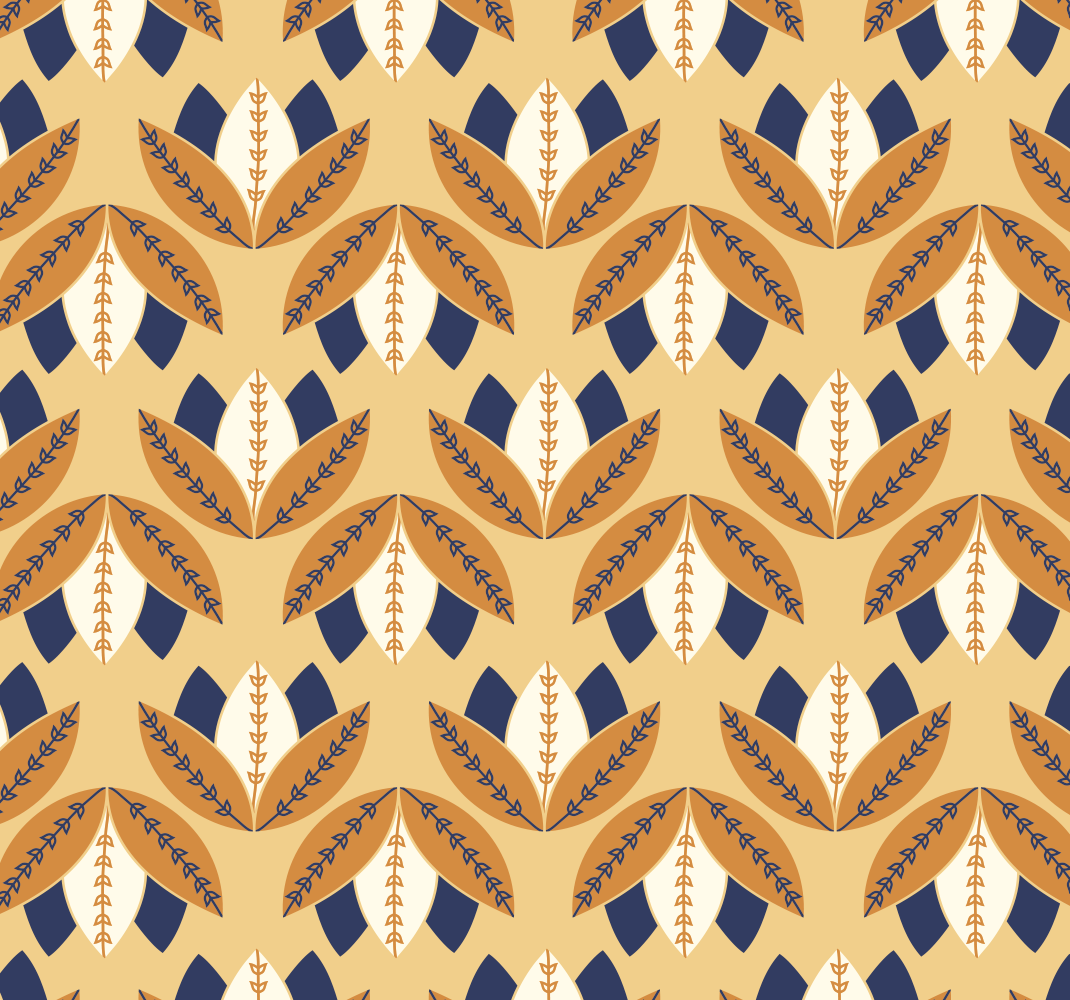 Orange vinyl rug with geometric pattern design - TenStickers