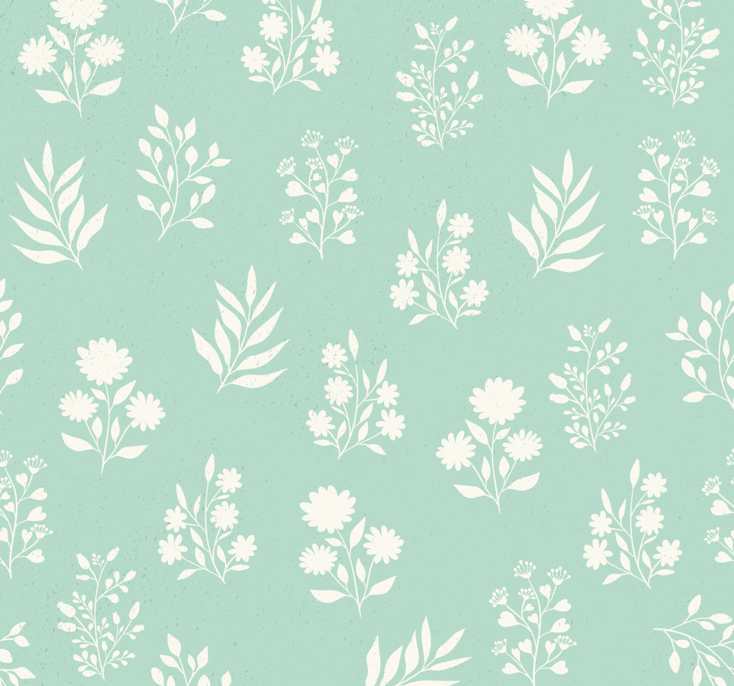 Green vinyl rug with small floral pattern - TenStickers