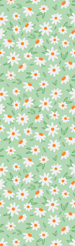 Green vinyl rug with daisy flowers - TenStickers