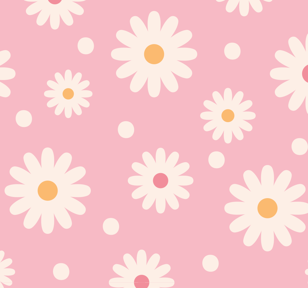 Outdoor vinyl rug vintage daisy wallpaper pink - TenStickers