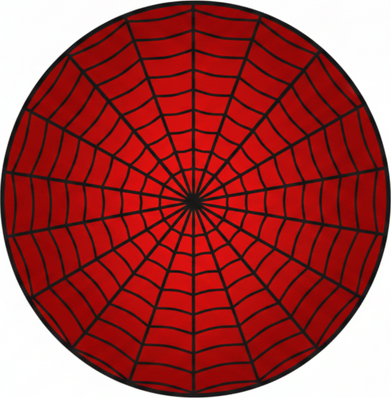 Red vinyl rug with spider web design - TenStickers