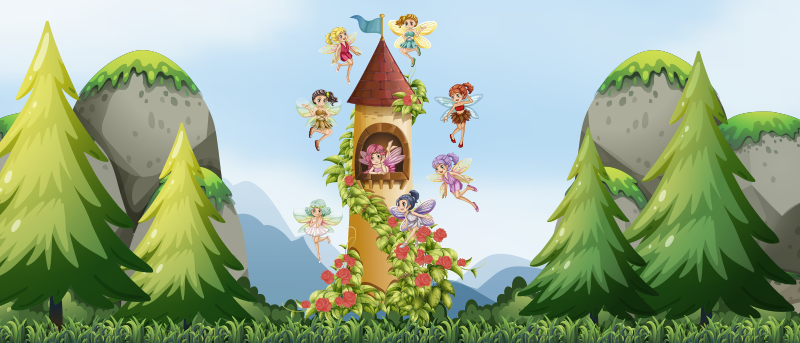 Wonderful fairy tale vinyl rug for babies - TenStickers