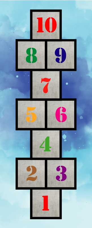 Hopscotch Fun gaming vinyl rug - TenStickers