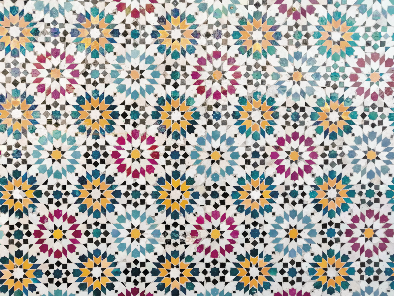 floral mosaic patterned vinyl rug - TenStickers