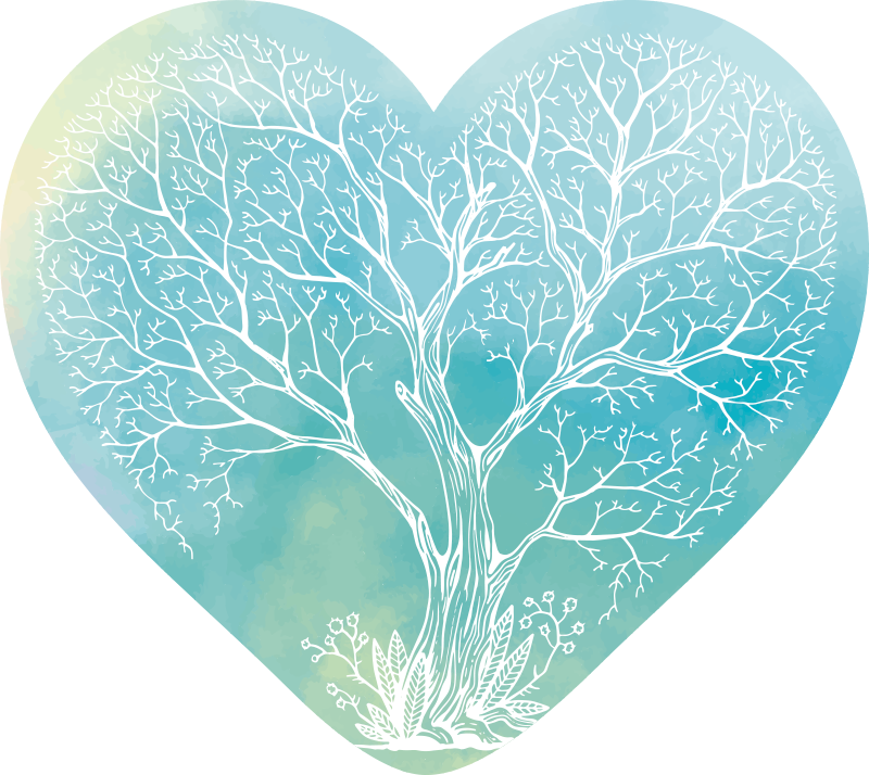 Arboreal Heart Shape nature vinyl rug - TenStickers