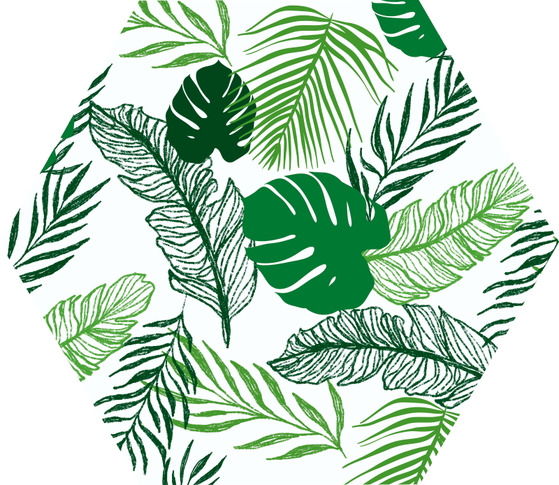 Fine leaf modern vinyl rug - TenStickers