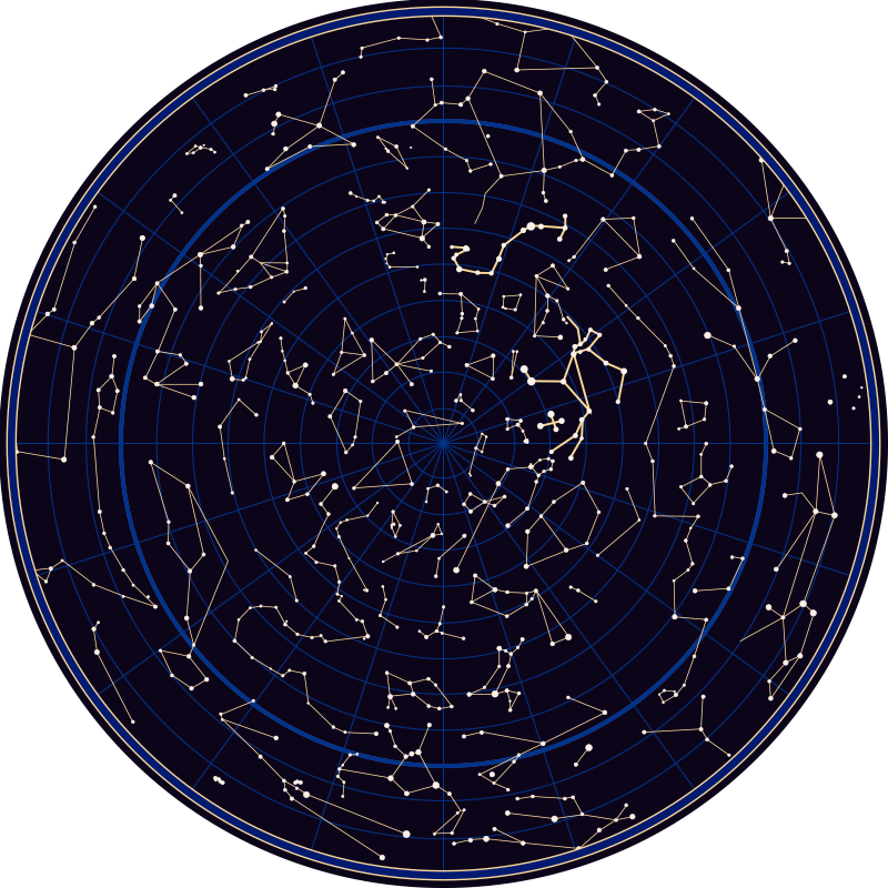 Wonderful round zodiac costellations vinyl rug - TenStickers