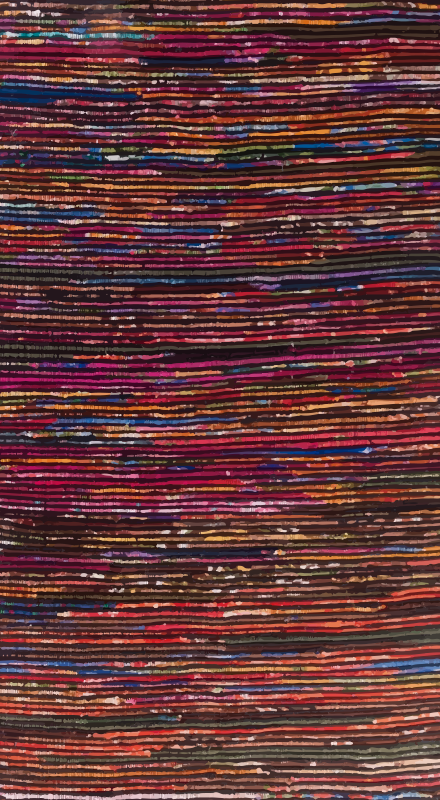 Multicolored Stripes stripes vinyl rug - TenStickers