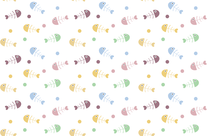 Colorful Fish Illustration kids vinyl rug - TenStickers