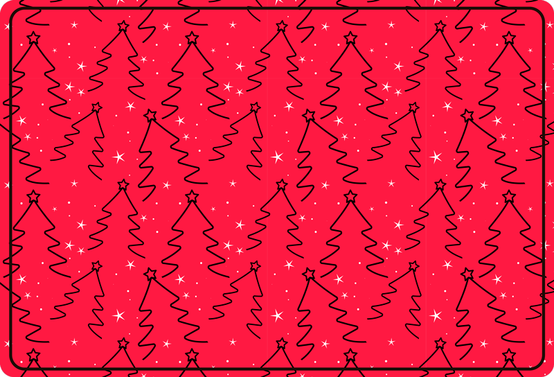 Festive Doodle Pattern christmas vinyl rug - TenStickers