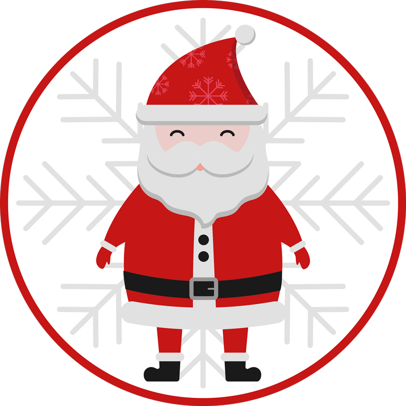 Santa Claus Circle christmas vinyl rug - TenStickers