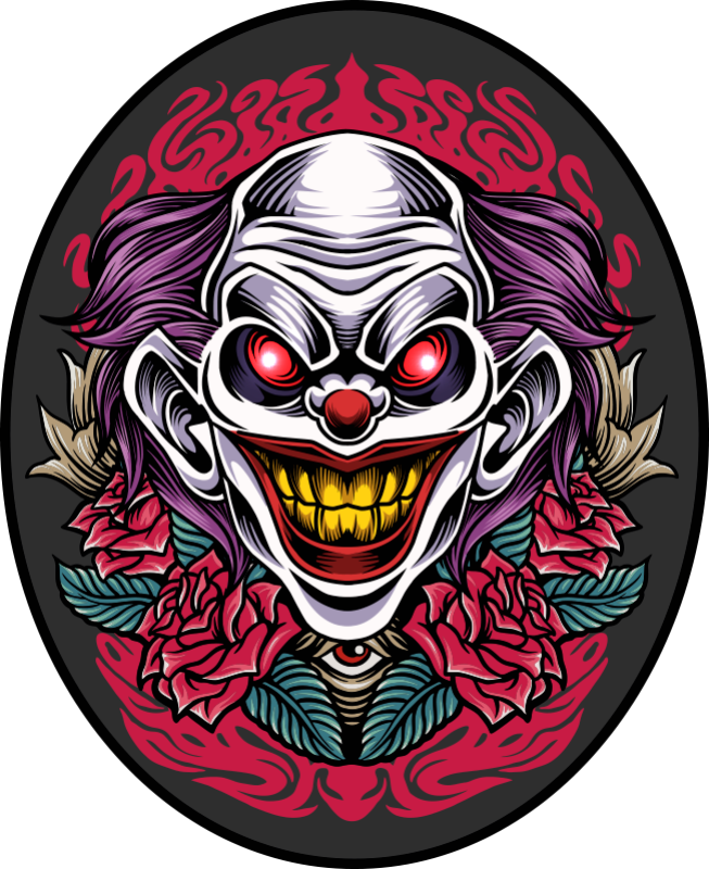 Clown art halloween vinyl rug - TenStickers
