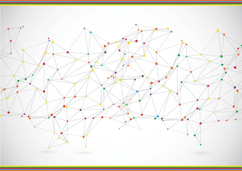 Geometric Connections geometric vinyl rug - TenStickers