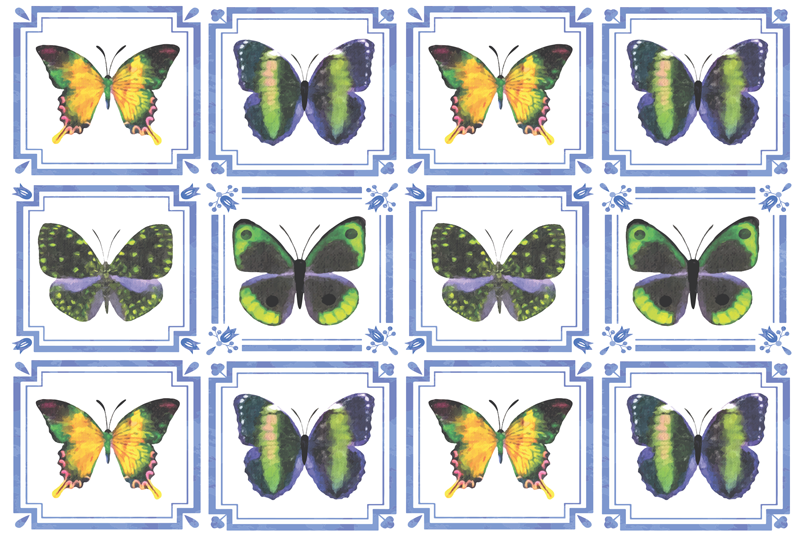 Butterfly Pattern animal vinyl rug - TenStickers