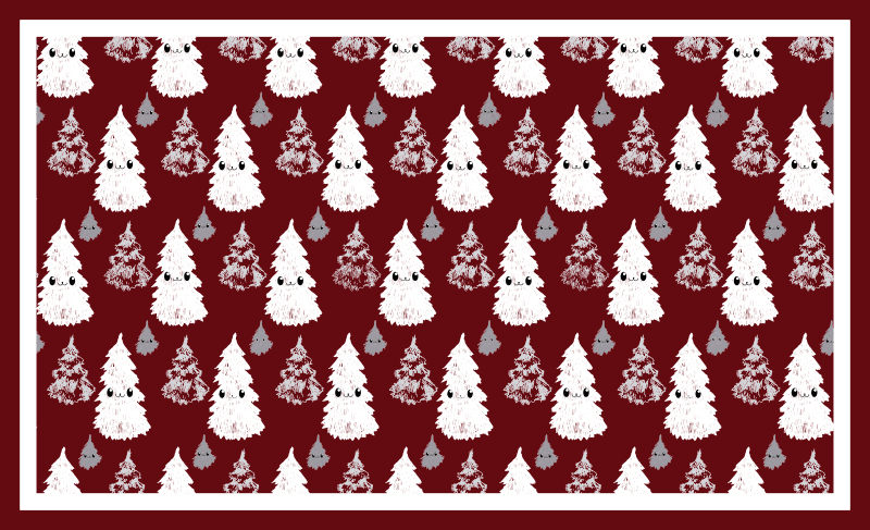 Festive Fir Pattern christmas vinyl rug - TenStickers