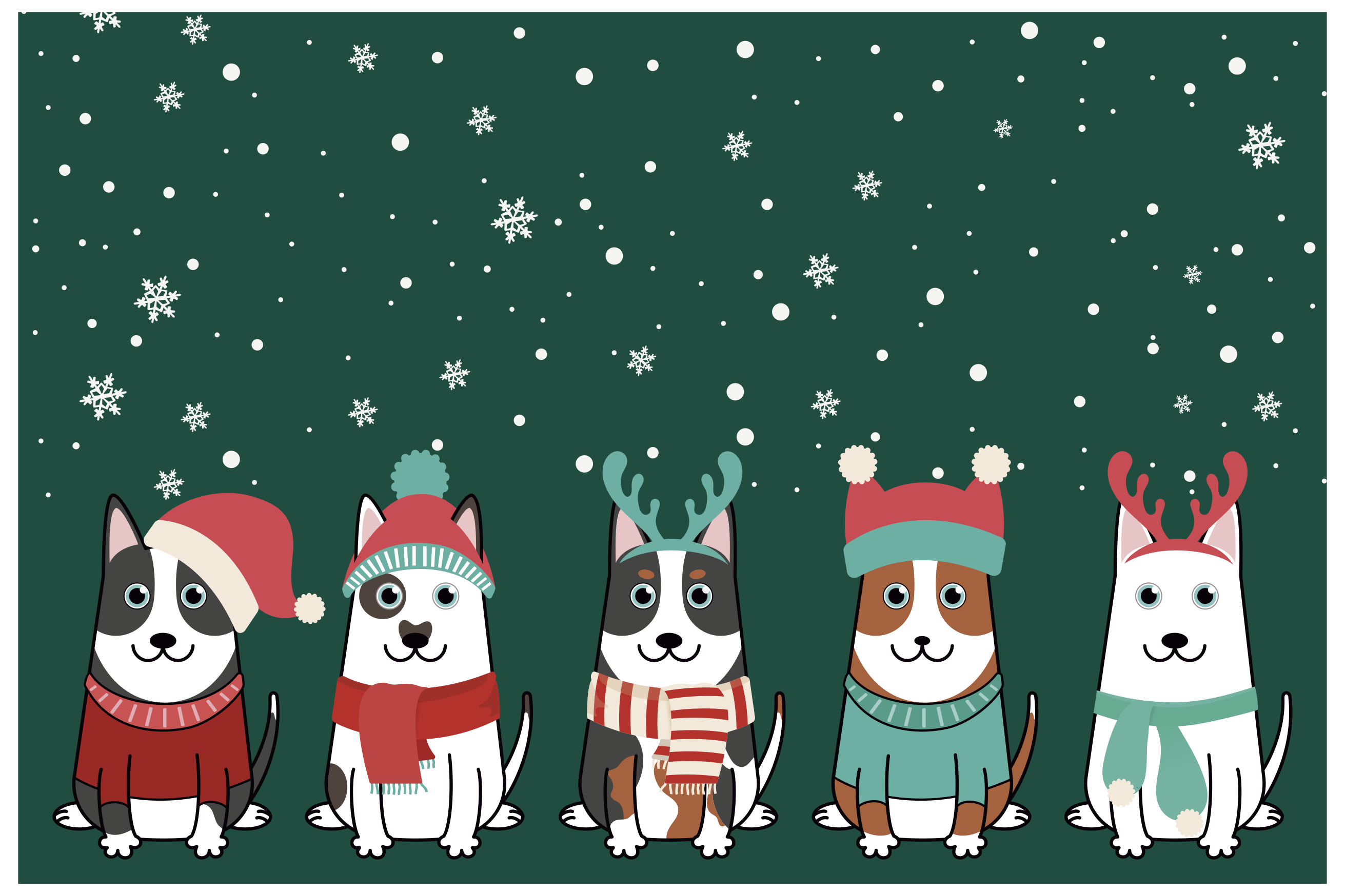 Christmas dogs christmas sticker - TenStickers