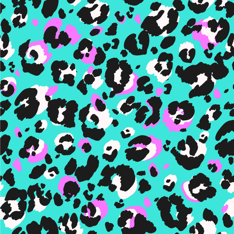 Neon Leopard Print animal print rug - TenStickers