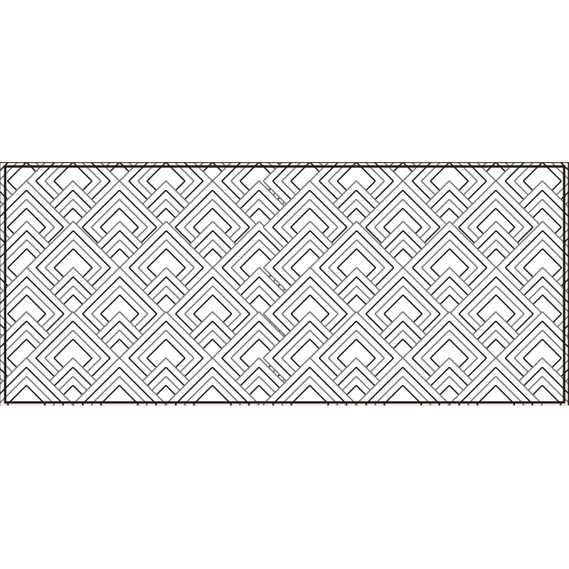 Panorama black and white geometric vinyl rug - TenStickers