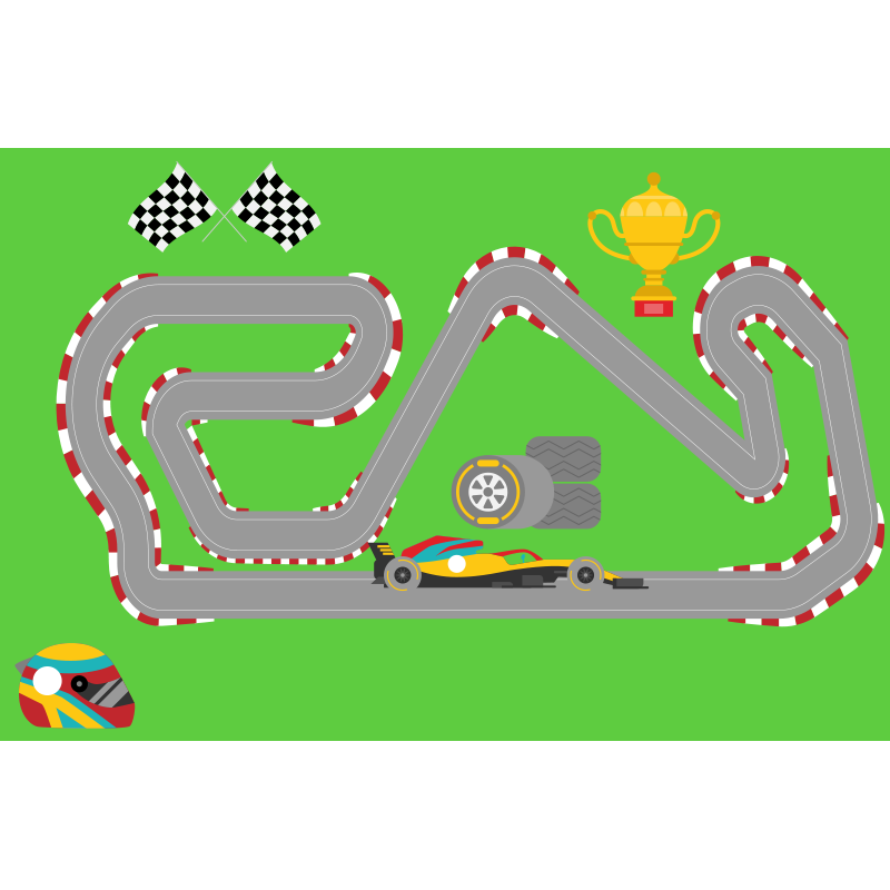 Racetrack Circuit road vinyl rug - TenStickers