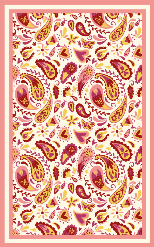 cool floral shapes floral rug - TenStickers