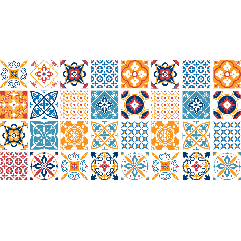 hand painted Portuguese tiles tile carpet - TenStickers