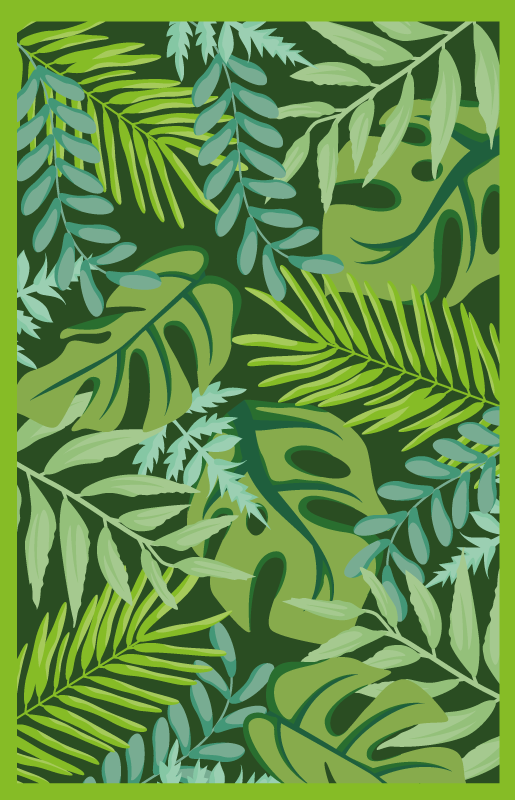 Tropical Foliage Decor flower vinyl rug - TenStickers