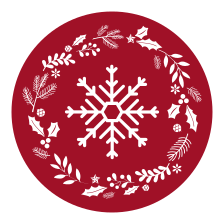 Snowflakes and Holly Christmas vinyl rug - TenStickers