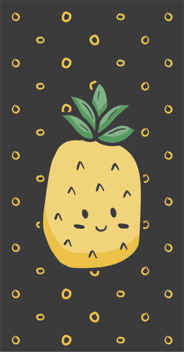 Cheerful Pineapple kids vinyl rug - TenStickers