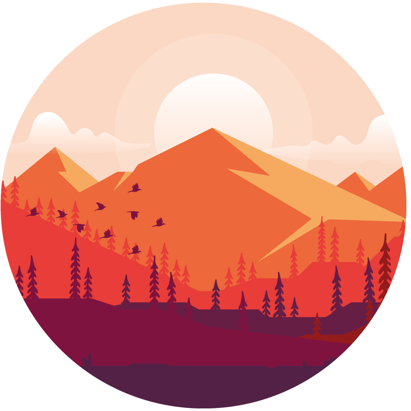 Mountainous Landscape textured vinyl rug - TenStickers