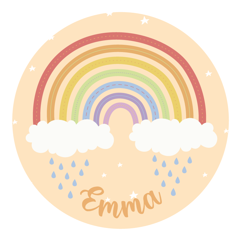 Personalised Rainbow Vinyl Rug - TenStickers