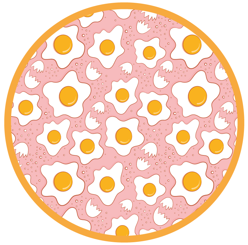 Fried eggs kitchen floor vinyl rug - TenStickers