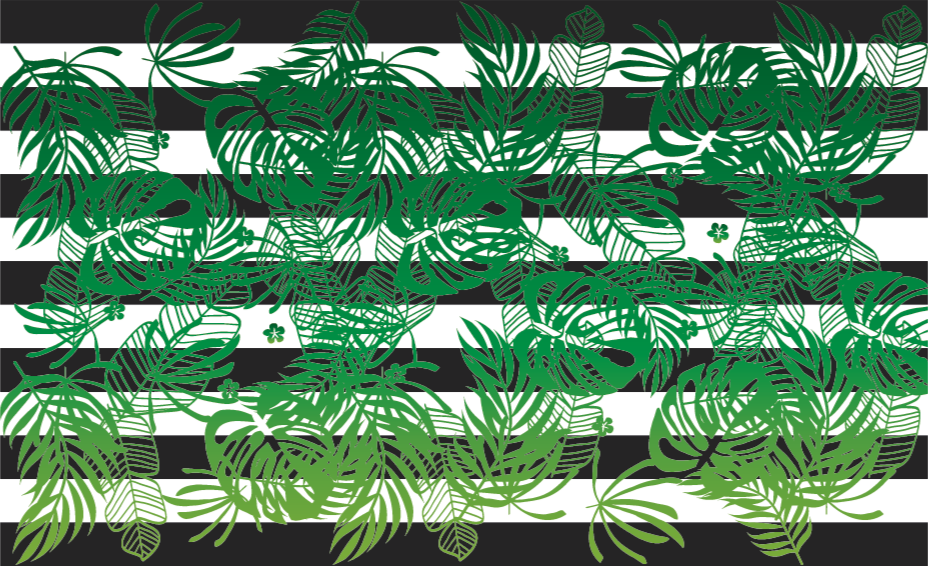 Tropical Leaf Patterns floral vinyl rug - TenStickers