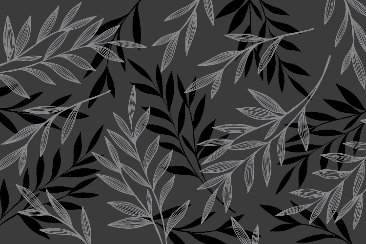 Leafy Silhouette flower vinyl rug - TenStickers