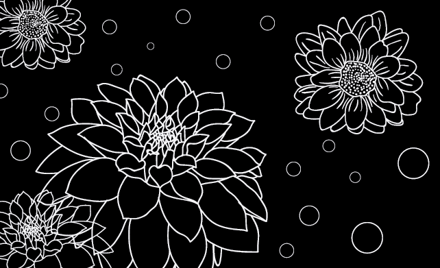 Floral Outline Contrast flower vinyl rug - TenStickers