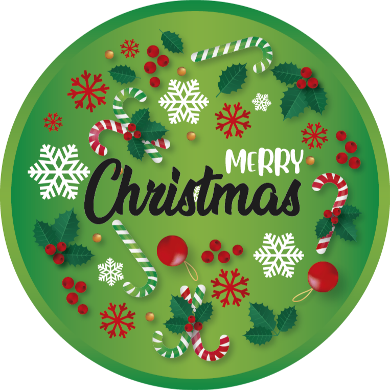 Merry Christmas Green Vinyl Rug - TenStickers