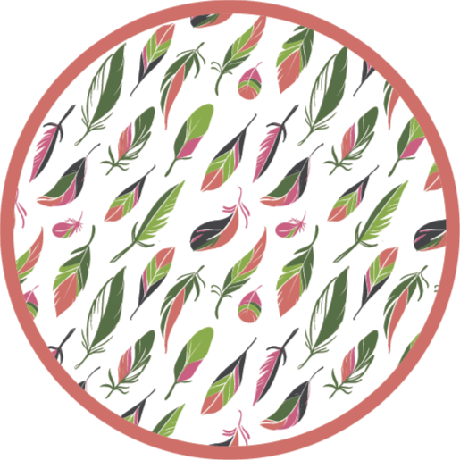 Botanical Patterned Circle flower vinyl rug - TenStickers