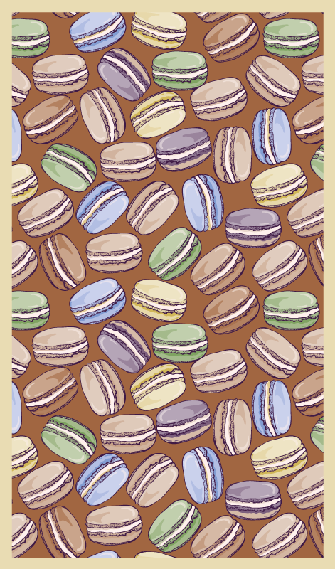 vinyl rug for kitchen macarons modern rug - TenStickers