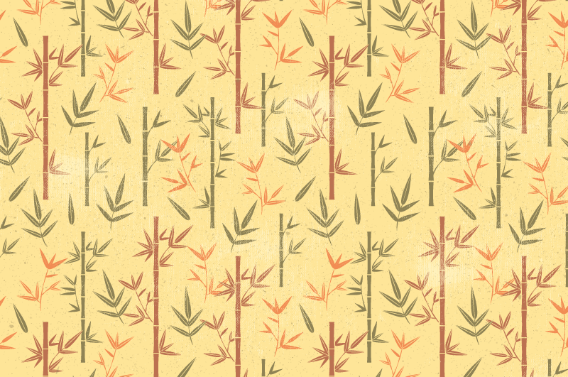 Botanical Bamboo flower vinyl rug - TenStickers