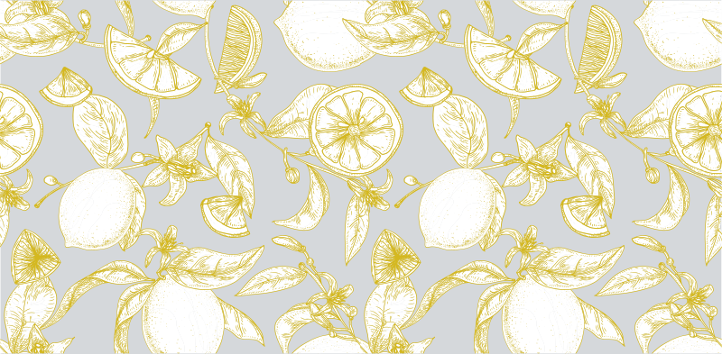 Citrus Botanical Pattern flower vinyl rug - TenStickers
