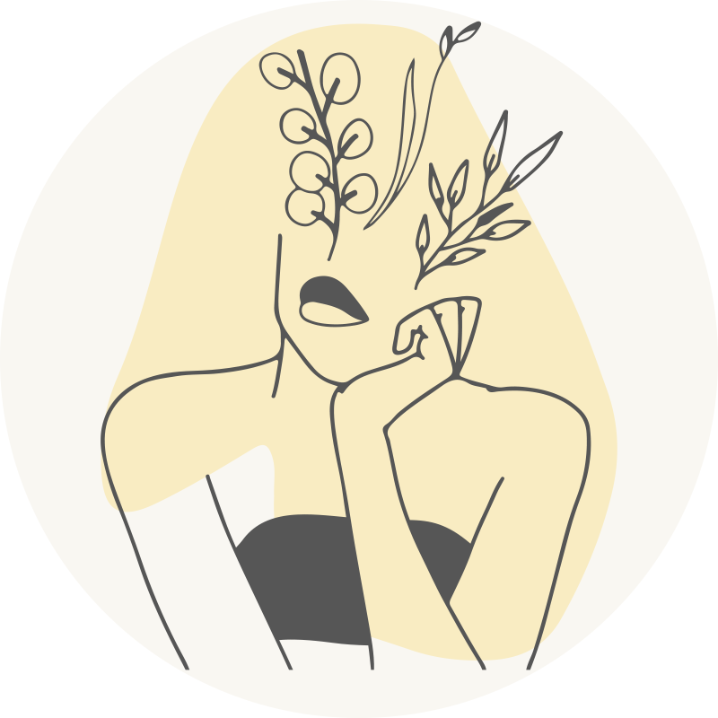 women elegant line art style modern rug - TenStickers