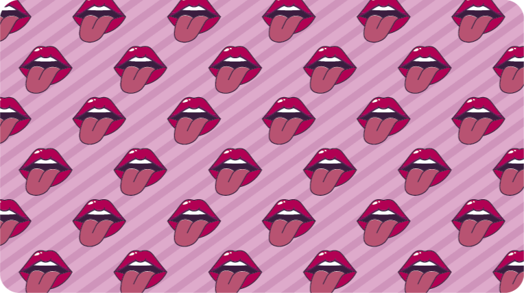 Pink tongue and lips teen vinyl rug - TenStickers