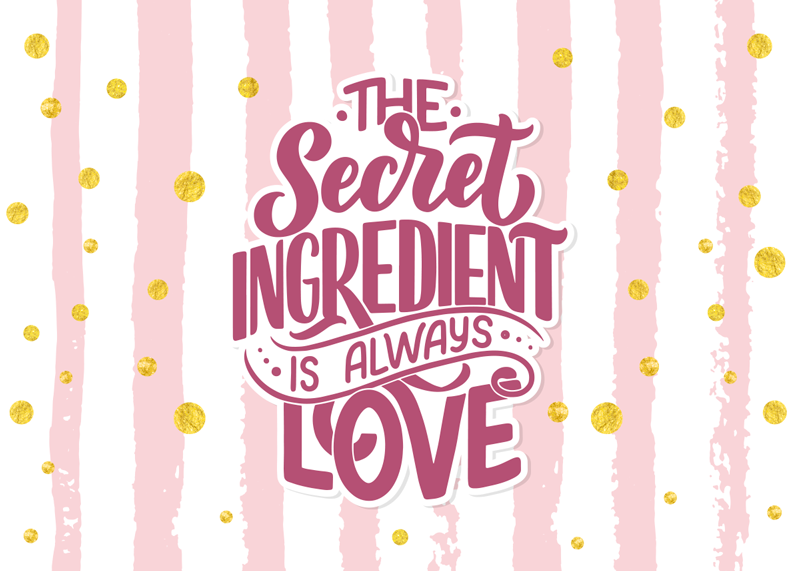 Secret Ingredient Love custom vinyl rug - TenStickers
