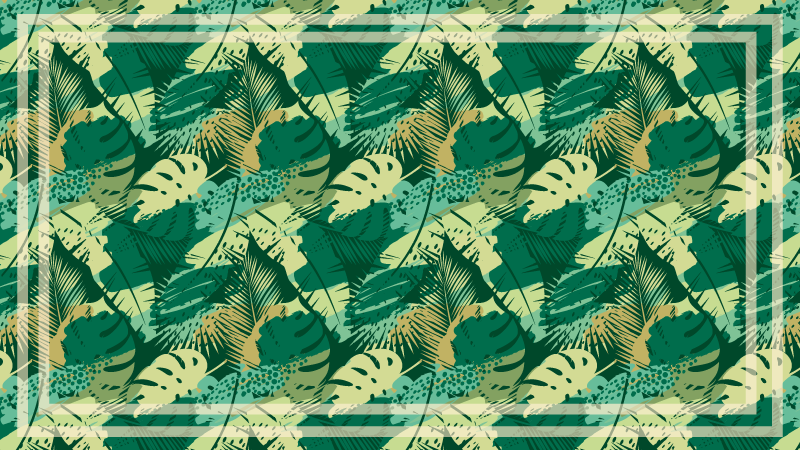 Tropical Foliage Array flower vinyl rug - TenStickers