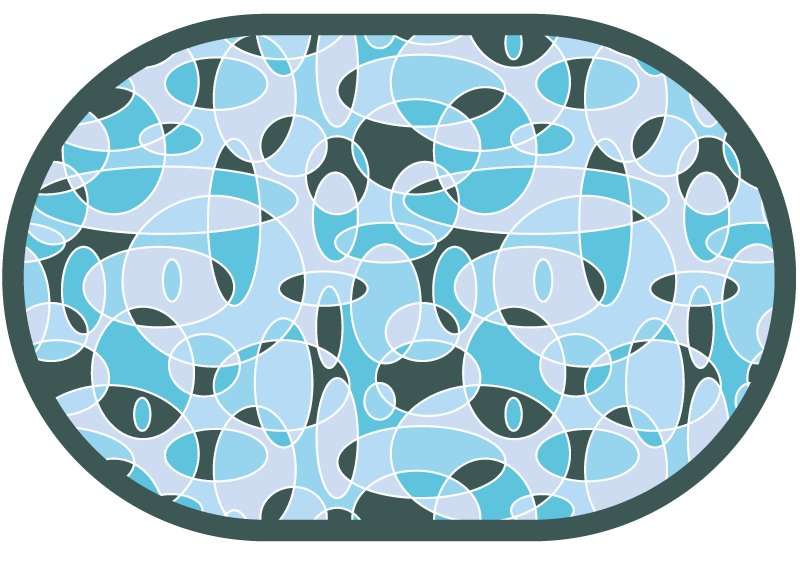 Abstract Oval Pattern bathroom vinyl rug - TenStickers