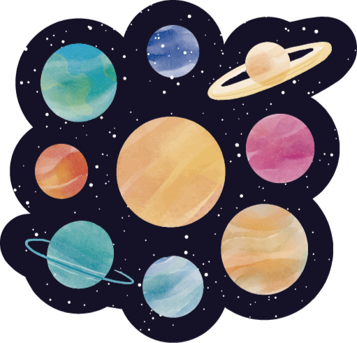 Planetary Space Theme vinyl rug - TenStickers