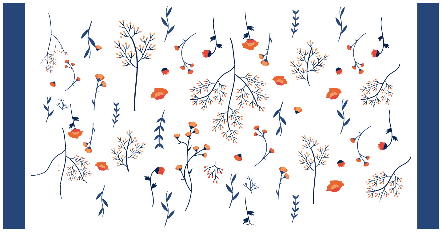 Botanical Autumn Motif flower vinyl rug - TenStickers