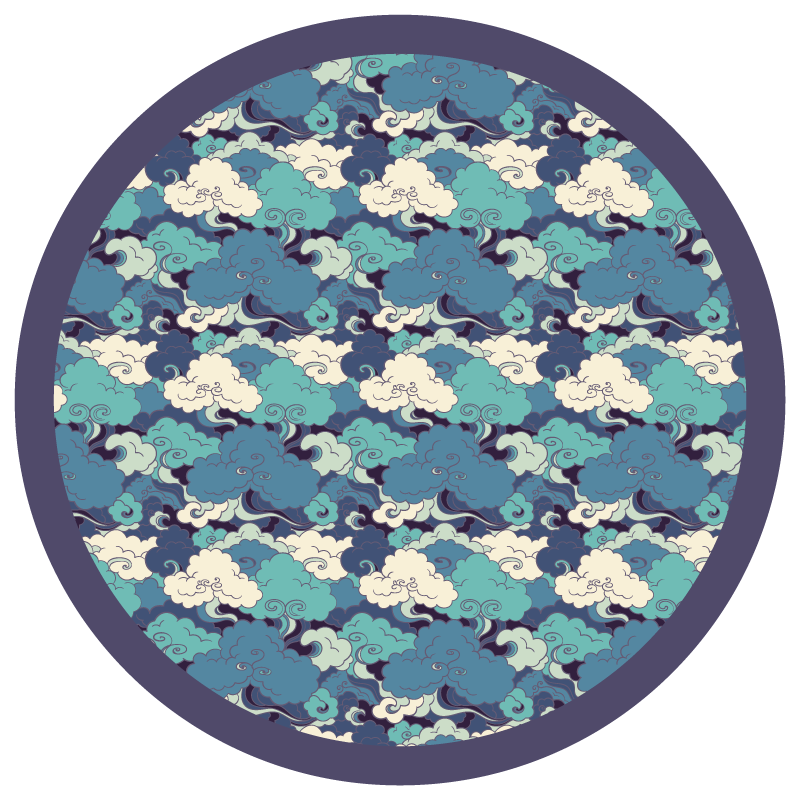 Cloud Patterned Decor flower vinyl rug - TenStickers