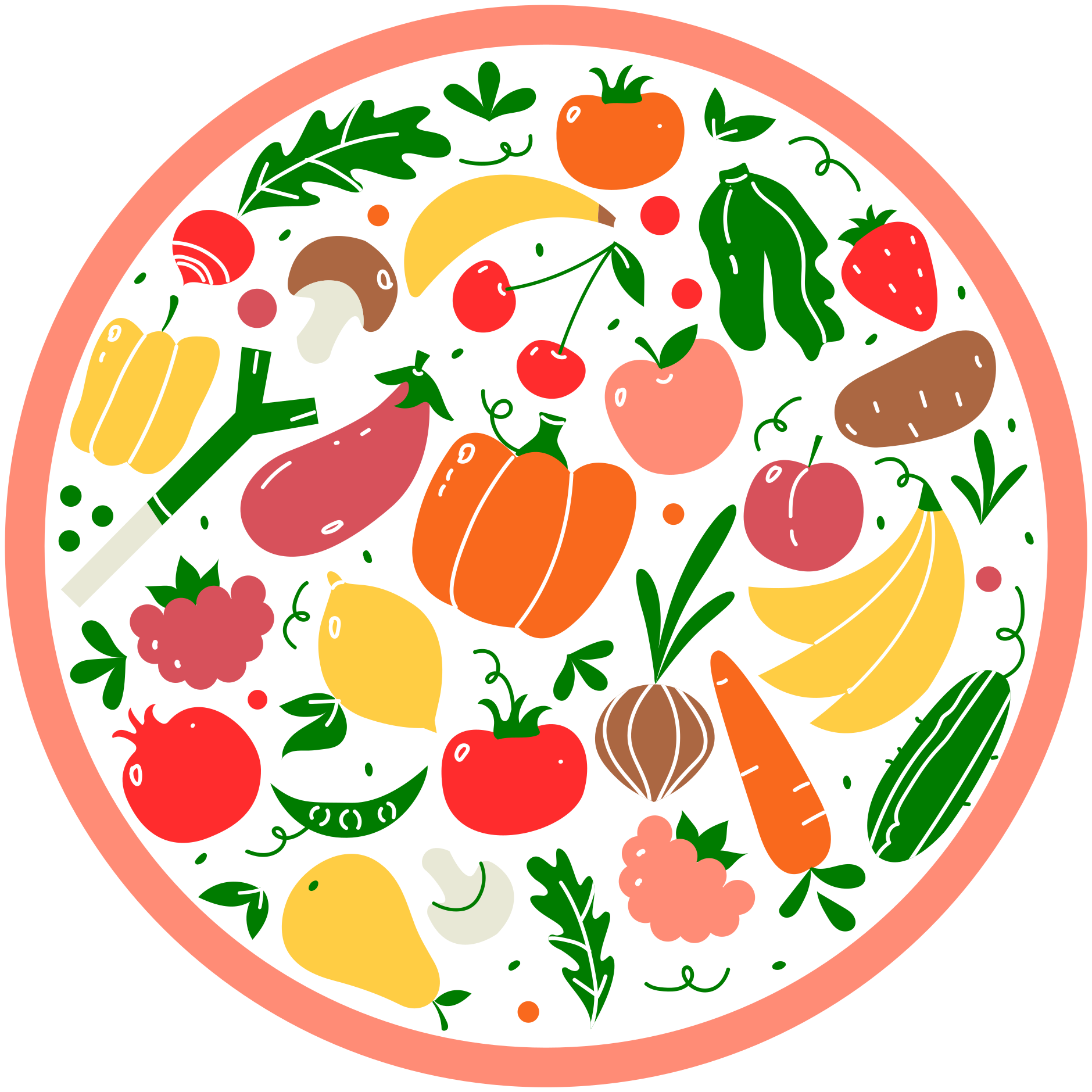 Colorful Fruit Motif flower vinyl rug - TenStickers